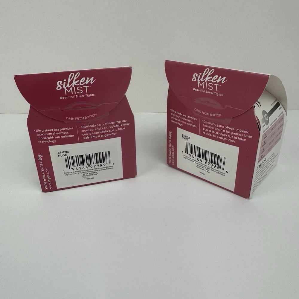 L'eggs Silken Mist Control Top Pantyhose Nude Sz Q 2-Pair New - Picture 2 of 6